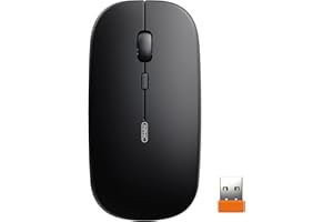INPHIC Wireless Mouse Rechargeable, Ultra Thin 1600 DPI Mini 2.4G Silent Optical Cordless Mouse Mice for Laptop,PC,Computer,Mac (Classic Black)
