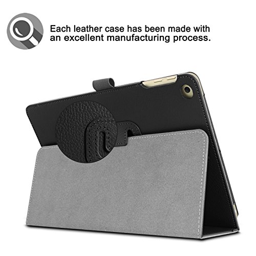 New iPad 2017 iPad 9.7 Zoll Hülle, Infiland Slim Fit Folio PU-lederne dünne Kunstleder Schutzhülle Cover Tasche für Apple New iPad 9.7 inch 2017 Model (2016 Modell) (mit Auto Schlaf / Wach Funktion)(Schwarz) - 7