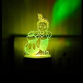 DIONA Night lamp Krishna LED 3D Illusion Multi Color Changing Light for Bedroom, Kids Room, Temple, Festival Gifts, Corporate
