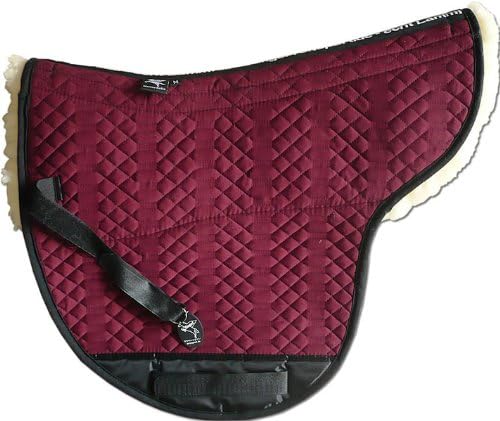 ENGEL GERMANY Sheepskin Numnah for Treeless Saddles cloth colour red lambskin colour natural size L (usable for Padding)