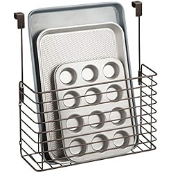 mDesign étagère à suspendre - petite étagère pratique pour placard de cuisine - accessoire de rangement pour planche à découper, livres de cuisine, etc. - couleur bronze