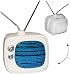 Produktbild große Spardose - " Fernseher / TV - weiß " - stabile Sparbüchse aus Porzellan / Keramik - Fernsehgerät mit Antenne - Flachbildfernseher - Smart - lustig witzig - Geldgeschenk - erste Wohnung - Retro - Bildschirm - Fernsehkasse / Kino Gutschein - Sparschwein - Kinderspardose / Flachbildschirm Design - Smart Flat - Screen - Monitor