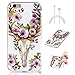 Produktbild iPhone 6/6S Hülle Tiere Muster Beidseitig,Neu Tasche ISENPENK Für 4,7-Zoll Apple iPhone 6/6S Hülle Silikon vorne und hinten Ultra Slim Back Cover Schutzhülle Wasserdicht Stoßfest Soft TPU Handyhülle Case[Hirsch Blume] Glanz nachts + 1 x USB Ladekabel Datenkabe