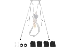 VEVOR Yoga Swing Stand Höjd 291 cm med maximal lastkapacitet på 250 kg, triangulär struktur, flygplansrep och halkfri bas; mu