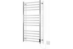 Manissa Siena Electric Stainless Steel Heated Towel Rail H1000mm W600mm Dry Electric Towel Radiator