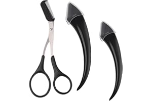 WLVINSON Juego de 3 Herramientas de Modelado de Cejas,Tijeras Para Cejas,Tijeras Cejas Mujer,Tijeras Profesionales para Recortar Cejas,Corta Cejas para Recortar las Cejas y las Pestañas para Mujeres y Hombres