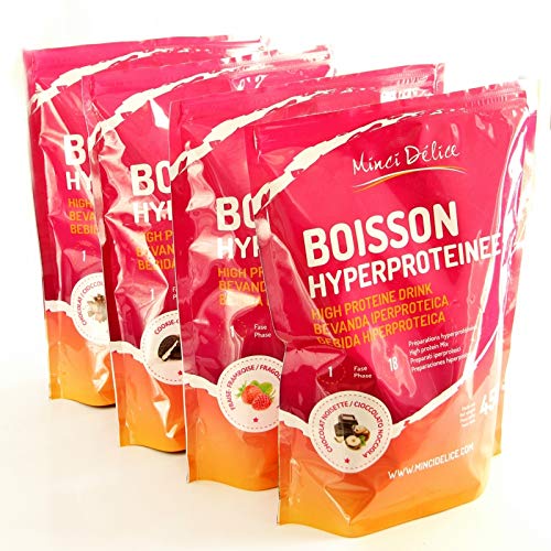 Lote Descubrir 4 Maxi bolsas de 450 gr Preparaciones hiperproteicas para realizar 72 bebidas para dieta proteica adelgazante