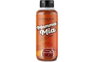 ‎GYMQUEEN GymQueen Mamma Mia Zero Sauce, kalorienreduziert, ohne Fett & ohne Zuckerzusatz, zum Verfeinern von Gerichten oder als Salat-Dressing, vegetarisch, Curry Ketchup