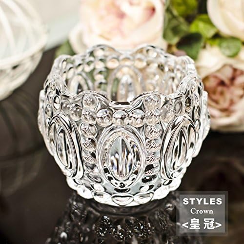 GUANGMING77 Transparent Crystal Glass Ball Water Glass Vase Vase Is Round Green,10*12Cm Crown