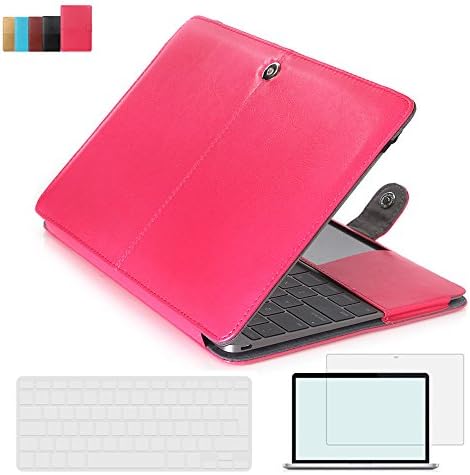 RYGOU Macbook Pro 13 Sleeve Bag Case,3 in 1 Leather Cover with Keyboard Skin Screen Protector for Macbook Pro 13 inch with DVD Drive Model:A1278