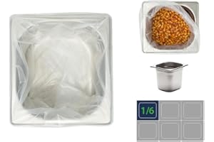 DELISUPPLIES Deli Supplies 100 x 1/6 Gastronorm Bain Marie Pot Liners Easyliners Disposable Food Safe Polythene Heat Resistant 30 Micron Tray Liners | Catering Kitchen Equipment for Hot Food (162 x 176mm)