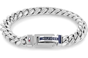 Tommy Hilfiger Jewelry Pulsera de Cadena para Hombre de Acero Inoxidable - Disponible en versión Oro o Plata