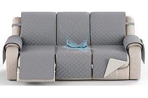 YNJJKA Reclining Chair Cover Sofa Covers Recliner 4 3 2 1 Seater Protector Waterproof for Armchair Chair, Non-Slip Fabric Couch Armchairs Protectors Pets(2129,3 SEATER 82")