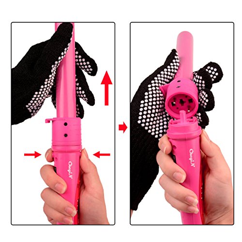 CkeyiN ®5 in 1 Austauschbare LCD Display Lockenwickler + Hitzeschutzhandschuh - 4