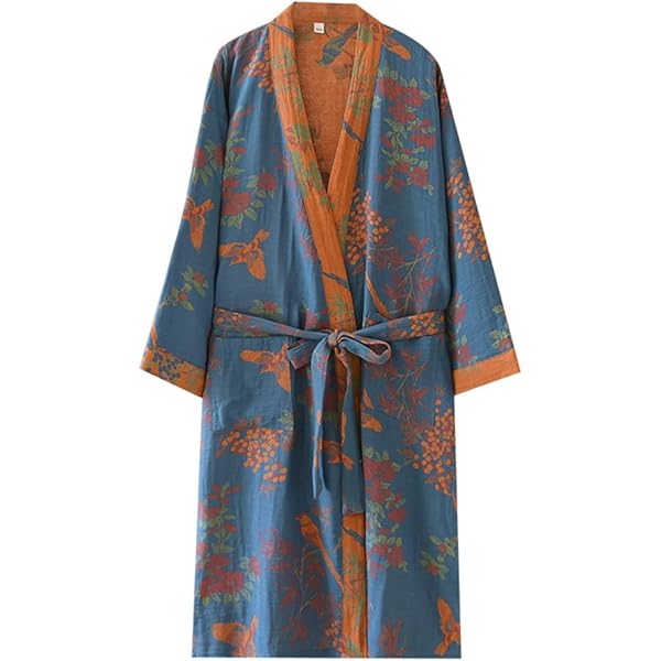 Zuiver katoenen dames Japanse kimono pyjama pak, L