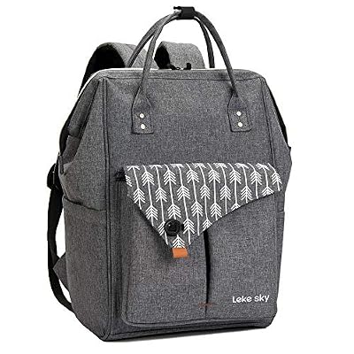 Lekesky Sac à Dos Ordinateur Portable 15.6 Pouces Sac à Dos d'affaires Sac à Dos Fonctionnel Sac a Dos PC Portable pour Loisirs/Affaire/Scolaire, Gris