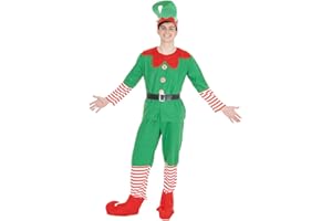 Rubies Disfraz Elfo Man para hombre, Jersey con pantalón, cinturón, cubrebotas y gorro, Duendes, Elfos Navideños para Navidad, Eventos, Fiestas, Cosplay
