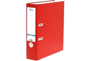 Elba A4 Lever Arch File, 570 Sheet Capacity, 80mm spine, Strong Paper on Board, Single, Red