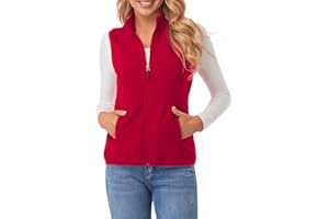 fuinloth Chaleco Mujer Lana Polar Termico Invierno Chalecos Exteriores Chaqueta sin Mangas con Bolsillos con Cremallera