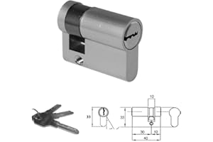 IBFM - 2303/CS MEZZO CILINDRO SICUREZZA CROMO SATINATO 40MM 3CHIAVI PROFILO EUROPEO