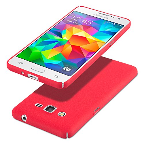 Samsung Galaxy GRAND PRIME Funda Super Delgada de Pl  stico Duro en FROSTY ROJO de Cadorabo  Dise  o FROSTY      Cubierta Protectora Ligera con Antichoque y Resistente al Rayado para Tel  fono M  vil     Protecci  n Carcasa Case Cover