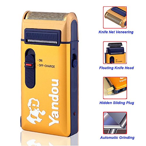 Afeitadora eléctrica de afeitar de seguridad para hombre Recortadora desplegable portátil Wet & Dry u Shape recargable BARBA impermeable Clipper Travel Foil Body Hair Trimmer