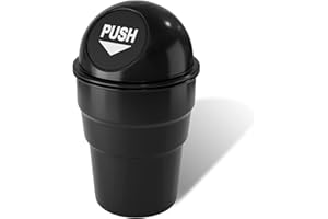 Mini Car Trash Can, Xfaiz Car Garbage Can with Lid Auto Garbage Can Vehicle Automotive Cup Holder Garbage Can for Home Office Kitchen Living Room Bedroom Study Dinning Room Bathroom (Black)