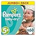 Produktbild Pampers Baby Dry Windeln, Gr. 5+ (13-25 kg), Jumbo Plus Pack, 2er Pack (2 x 68 Stück)