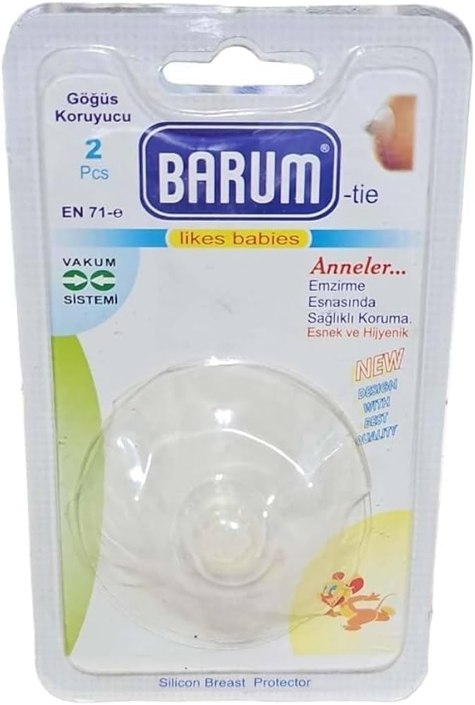 Barum 2'li Silikon Göğüs Koruyucu Uç Seti - Emziren Anneler İçin Çatlak Karşıtı, Doğal Temas Sağlayan İnce Silikon Meme Ucu Koruyucusu