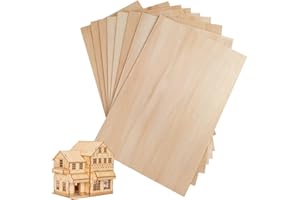 DOULEIN Feuilles Minces de Bois de Balsa,8 Pcs Contreplaqué Plaque Bois de Balsa Feuilles Minces en Tilleul Non Fini Pour Peinture, Modelage, Gravure