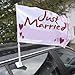 Produktbild Autoflagge "Hochzeit" - Autoflagge mit der Aufschrift "Just married" in Rot-Weiß