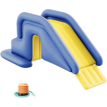 Toboggan Gonflable WBTY Bleu 158x79x62cm - Jeu Aquatique Intérieur/Extérieur Pour Enfants