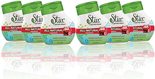 Stur® Freshly Fruit Punch 6 Pack - High in Vitamin C. All Natural Stevia Water Enhancer. Alternative Squash and Fruit Juice. No sugar, no calories. Contains natural Stevia Sweetener. Helps to stay hydrated during Sports and Fitness. Perfect for tap water, bottled still water, sparkling water or Sodastream. Designed by a husband for his wife and twin daughters. Healthy alternative to Kool Aid, Capri Sun &amp; Bolero. Family business committed to nutrition, health and wellness.