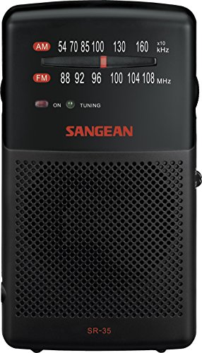 Sangean SR-35 - Radio portátil (AM, FM, 3.5 mm), negro