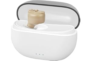 Aolso Mini Sound Aid Voice Enhancer, 1 PC Rechargeable Sound Headphones for Seniors, Noise Cancelling, Digital in-Ear Audio Headphones Device with Charging Case-Skin color