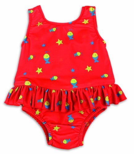 Preisvergleich Produktbild Bambinomio Baby Badeanzug mit Schwimmwindel XL - rot