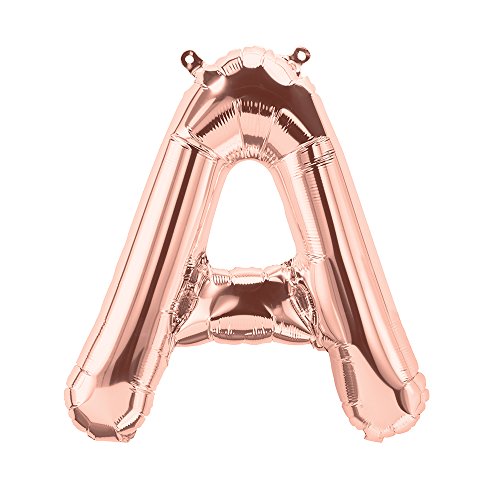 Simplydeko Buchstabenballon | Folienballon | Buchstaben-Luftballon (A, Rose Gold, 34cm)