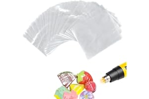 SKYPRO 100Pcs POF Schrumpffolie Taschen 10x15cm Klar Hitze Schrumpffolie Wrap für hausgemachte DIY Verpackung Seife Badebombe Kerze