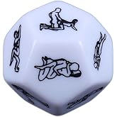 Unlimitedmarket Erotic Dice, Containing 12 Different Positions, White Color, Shining in the Dark, Fun Game for Couples