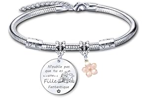 ZYMGUO Bracelet Cadeau Fille 'N'oublie Pas Que Tu Es Une Fille Fantastique' - Inspirant Charms, Idée Anniversaire