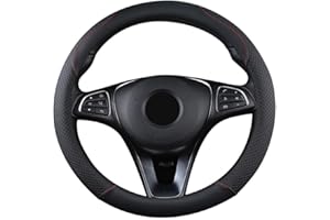 SFONIA Cubierta del Volante Fundas para Volante de Cuero Artificial Universal 37-38cm / 15" Antideslizante Transpirable Durable (Negro)