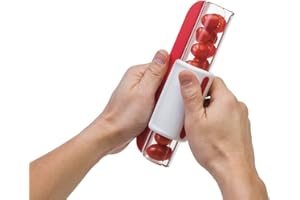 Bingx - Affettatrice per uva secca, pomodoro, ciliegia, colore ciliegia, insalata, taglia-pizza, separatrice di frutta in due parti