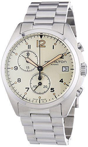 Hamilton Men's Quartz Watch with Beige Dial Chronograph Display - H76512155