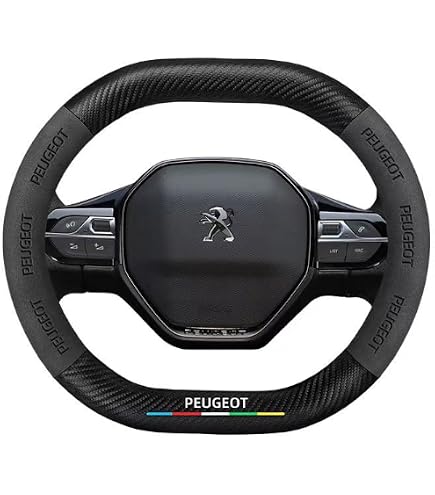 KUST Coprivolante In Pelle Per Peugeot 3008 (2016-2020) E 5008 (2017-2020) – Antiscivolo, Nero, Kit Cucito