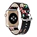 Price comparison product image Mounter Women And Men Replacement Sports [Vintage Floral Leather Bracelet ] Wrist Watch Band Strap For Apple Watch Series 1/2 42MM (E)
