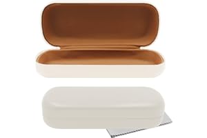 Olicky PU Leather Glasses Case, Hard Shell Eyeglasses Portable Protective Cases for Glasses Storage Travel Study Work Comes with a protective cloth for glasses