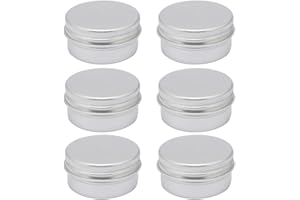 AEIOPRS 6 szt. pustych pojemników aluminiowych, okrągłych pojemników na krem, do masek, kosmetyków, zdobienia paznokci