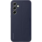 samsung standing grip smartphone case ef-ga556 for galaxy a55 5g mobile phone case finger holder slim design blue black