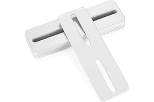 SIGULIKEJI Soportes de Placa Plana, 6 Pcs Chapa Perforada, Soporte de Esquina Plano, Placas de Unión Planas, Placa Perforada, Blanco Pletinas Soportes de Esquina con 2 Ranuras para Muebles Madera Conectores
