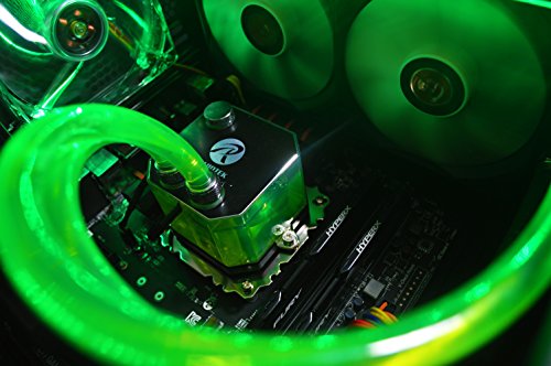 VIBOX Rainmaker 81 Gaming PC – 4,5GHz Intel i7 Quad Core CPU, Geforce GTX 1060, leistungsfähig, Wassergekühlter Desktop Gamer Computer mit Spielgutschein, Windows 10, Grün Innenbeleuchtung, lebenslange Garantie* (4,2GHz (4,5GHz Turbo) Superschneller Intel i7 7700K Kabylake Quad 4-Core Prozessor CPU, Nvidia GeForce GTX 1060 3GB Grafikkarte, 32GB Team 2133MHz DDR4 RAM, 240GB SSD, 3TB Festplatte, Raijintek Triton Wasserkühler, 600W 85+ Netzteil, NZXT H440 Gehäuse, Z270 Mainboard) - 6